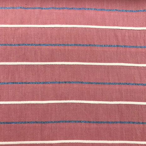 Coupon 200 / Katoen - Roze met lijnen en lurex