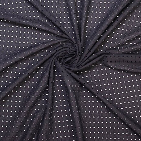 Coupon 140 / Broderie fibremood - Zwart geperforeerd