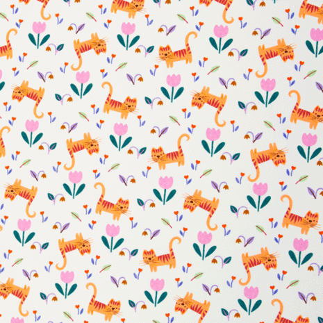Coupon 85 / Jersey - Poezen en tulpen