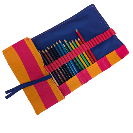 Stoffenpakket - Potlodenrol fuchsia stripes