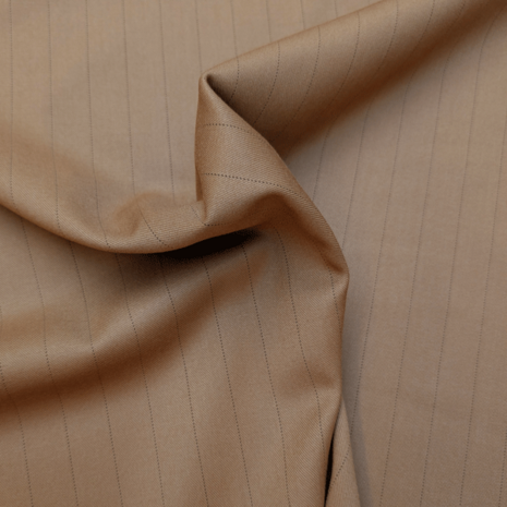Polyester - Krijtstreep peanutbrown