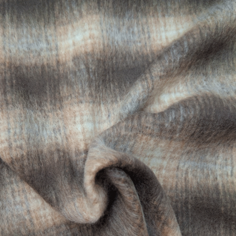Mantelstof - Wilma carreaux bruin beige