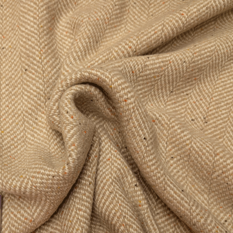 Mantelstof - Wilma visgraat xl beige
