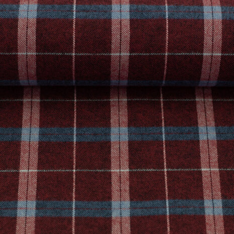 Flanel - Wood check bordeaux