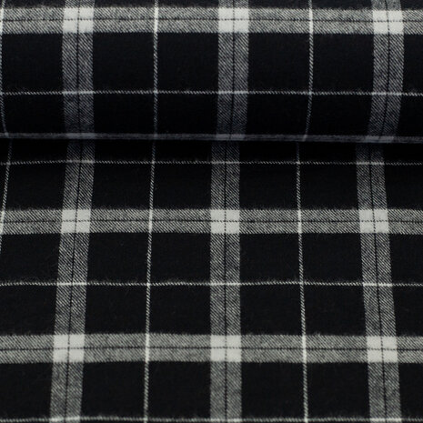 Flanel - Wood check black