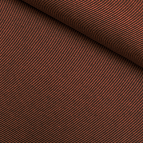 Jersey - Classic fine stripe roest zwart