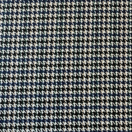 Broekstof - Mini pied de poule blauwzwart