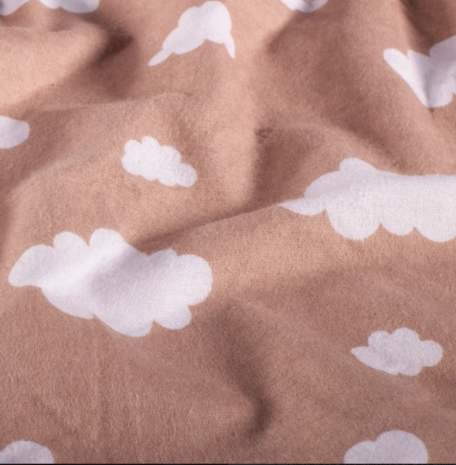 Flanel - Roze met witte wolk