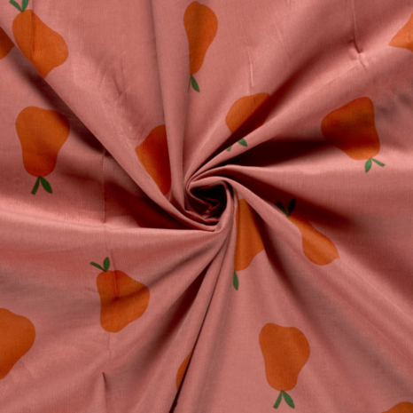 Ribfluweel - Peren op roze