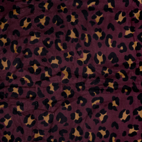 Nicky velours - Luipaard aubergine