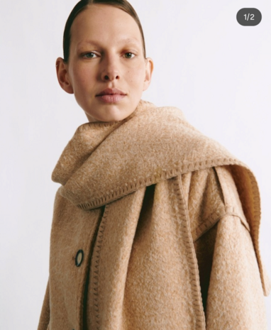 Coupon 350 - Mantelstof  Beige soft 169 fi