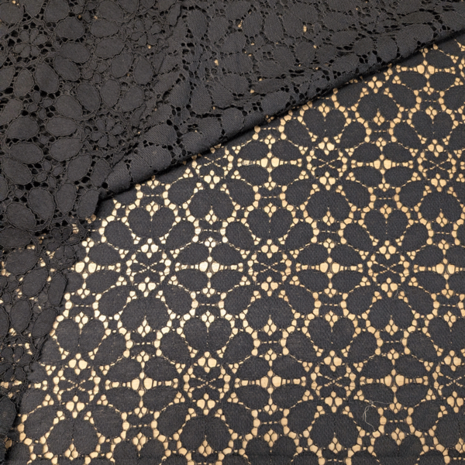 Kant - Zwart bloemen 176 fi