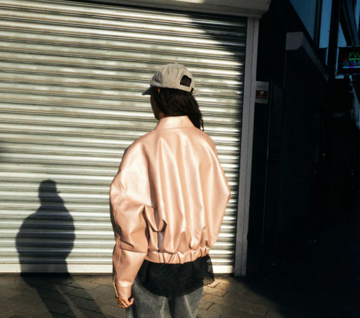 Vegan leder - Shiny lichtroze fi