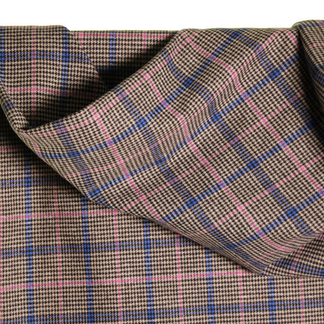 coupon 135 /Damesstof - Dark checked jupe