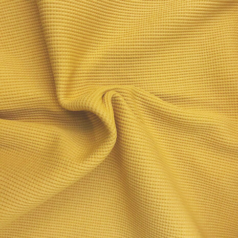 Coupon 100/ Sweater - Wafelrooster okergeel
