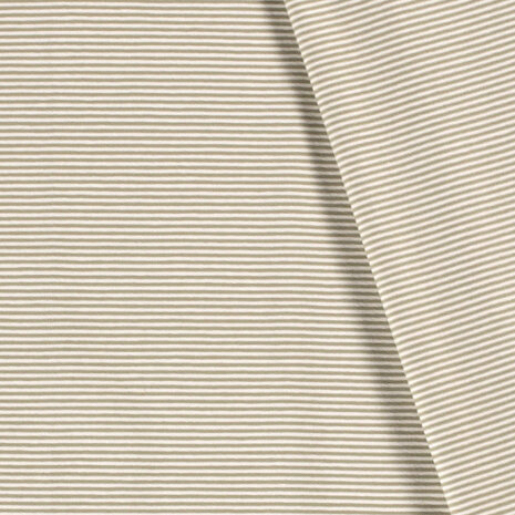 coupon 170/Jersey - Mini stripes olijfgroen