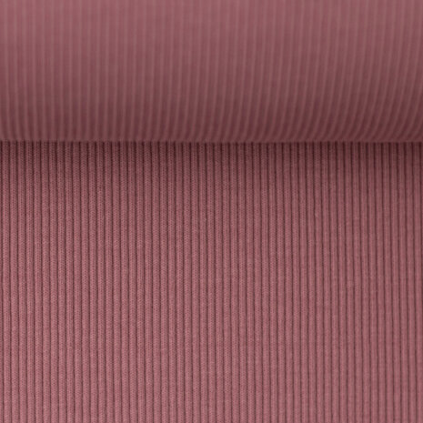 Boordstof fijne ribbel - Middenroze 436