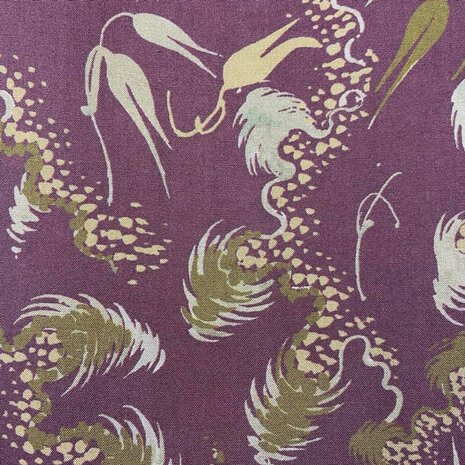 coupon 290 / Viscose - Bordeaux met pluimendans LMV