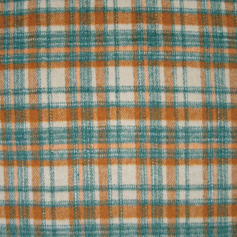 coupon 75 /Wol - Plaid check katia oranje petrol