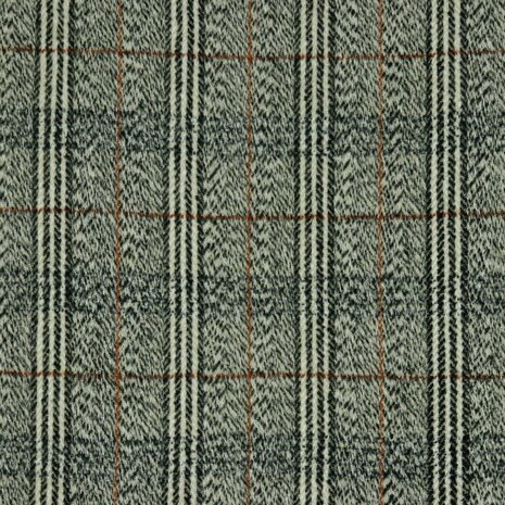 coupon 300 / Mantelstof - Fantasiestrepen zwart-ecru-roest