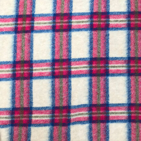 coupon 280 / Mantelstof - Carreaux fuchsia turkoois olive