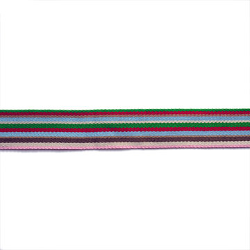 Tassenband 38mm - Heel  fijne strepen groen rood blauw
