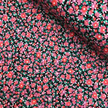 Viscose - Spring small flower black pink