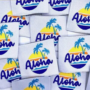 Label - Aloha met palmboom (5 stuks)