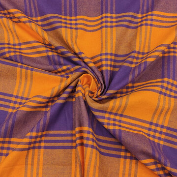 Flanel - Carreaux oranje- paars