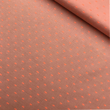 Katoen - Dobby neon oranje