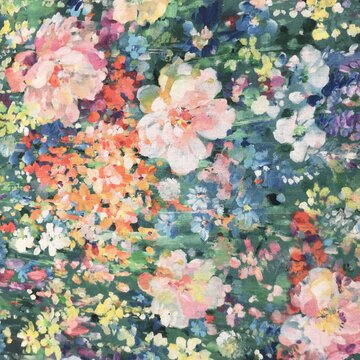 Canvas -  Digitale monet bloemen