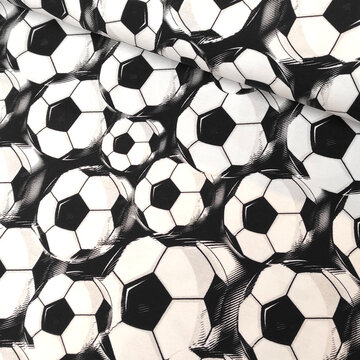 Tricot - Grote voetballen zwart-wit
