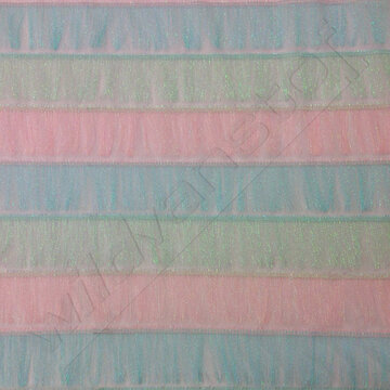 Coupon 110/ Tule - Multicolor strepen met franjes