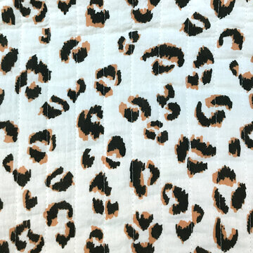 Matelasse gauze - Ecru leopard