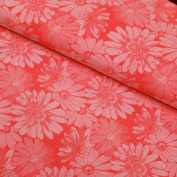 Jacquard -Margrieten op fluo roze