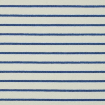 Stretch badstof - Ecru met middenblauw lijntje