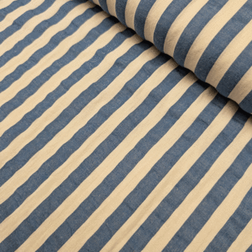 Seersucker katoen - Ecru jeans 1 cm