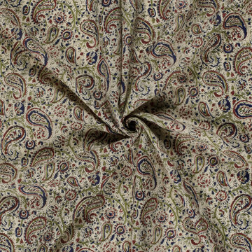 Katoen - Batik paisley beige