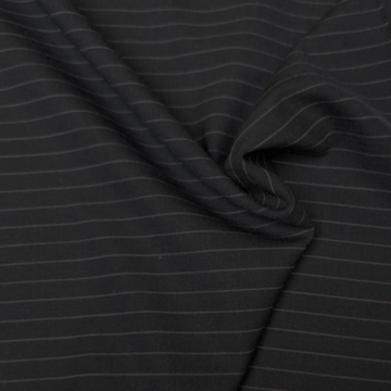 Coupon 200 - Polyester Krijtstreep donkerblauw met grijs lijn FI