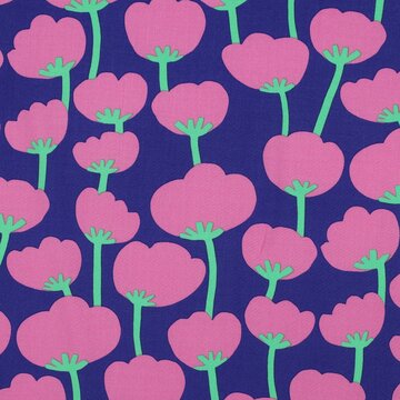 Coupon 265 / Viscose - Poppies koningsblauw nerida