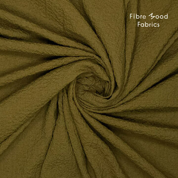 Coupon 105 / Katoen - Bubble elektra olive fibremood