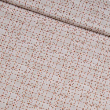 Coupon 210 / Hemdenstof - Geometrische tegels beige