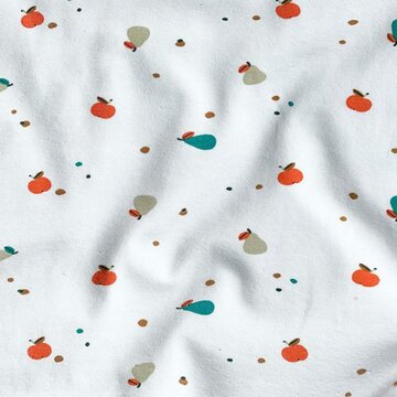Coupon 170 /Jersey - Appels en peren op ecru