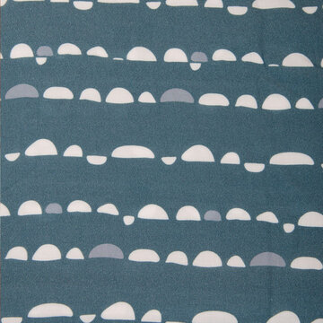 Coupon 165 / viscose - Halve bulten op petrolgrijs