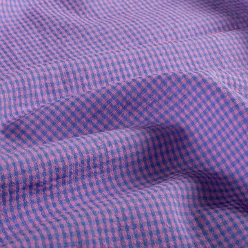 Katoen seersucker - vichy pink blue 3mm