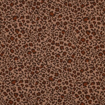 Rib jersey - Leopard donkerbeige