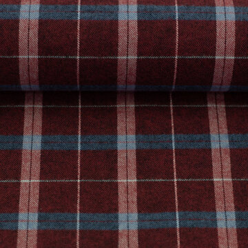 Flanel - Wood check bordeaux