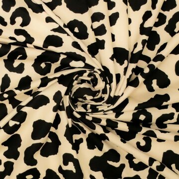 Lycra sport - Leopard lichtbeige zwart