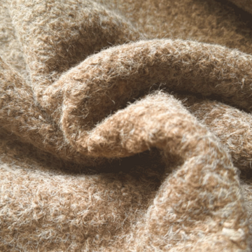 Mantelstof boiled - Gemeleerd zachtcamel