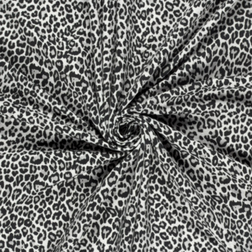 French terry - Leopard grijze tint